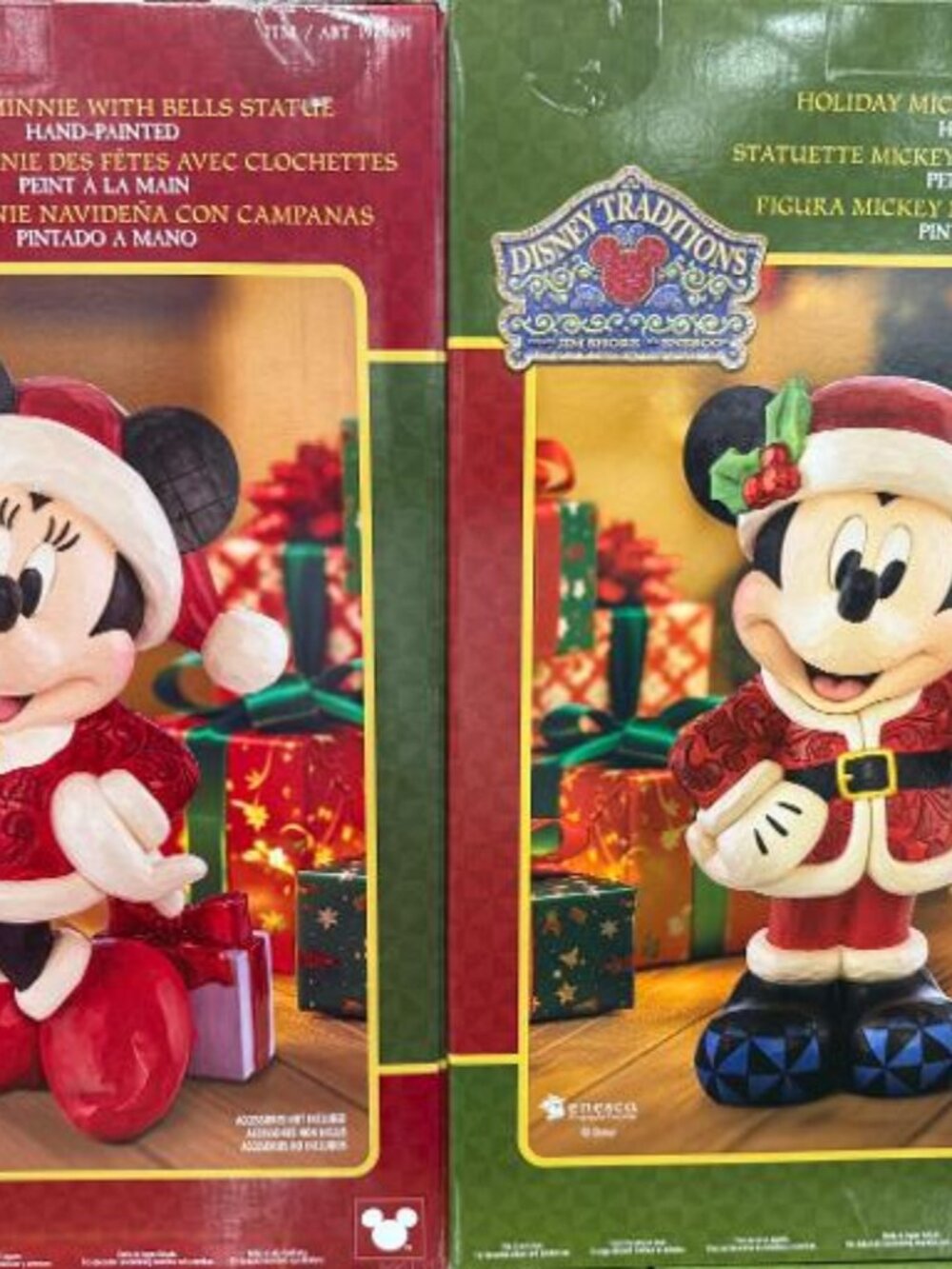 New Disney Traditions Holiday Minnie/Mickey Mouse Statues